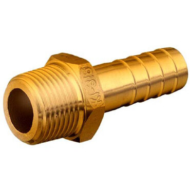 Hose shank brass with male thread type 1VH - flat seal